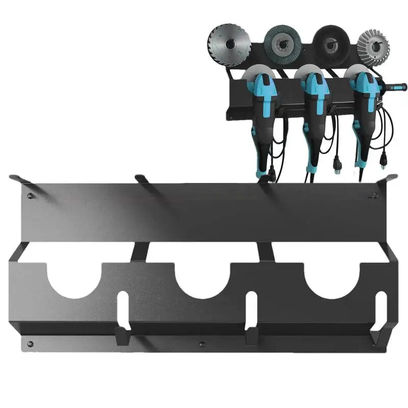 Angle Grinder Wall Storage Mount Metal Wall-Mounted Hanging Shelf Fixed Polishers Holder Stable Storage for Workshop Home Garage