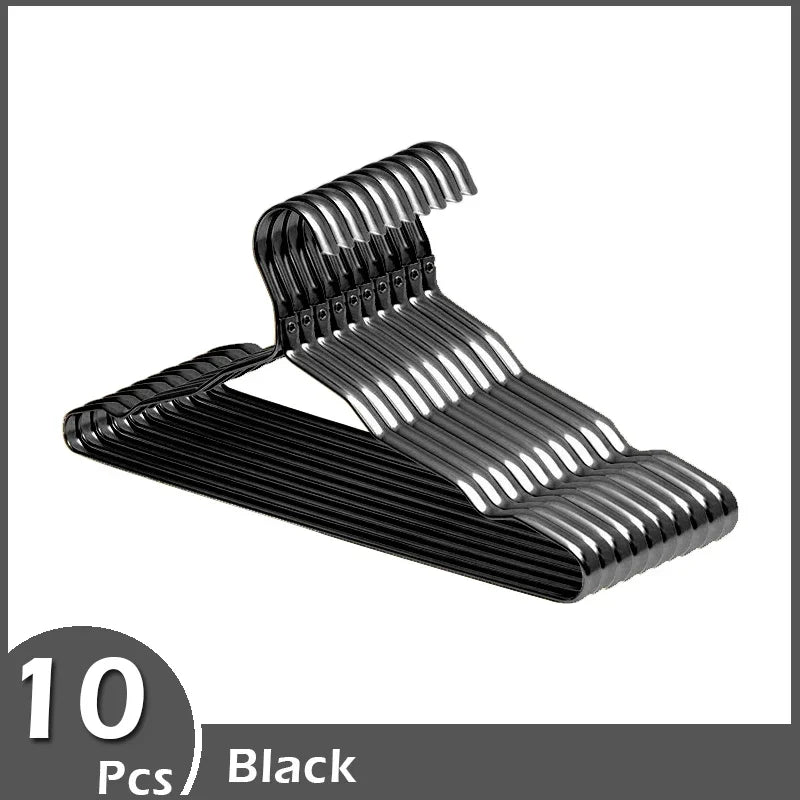 10Pcs Aluminum Clothes Racks Durable Coat Hangers Anti-slip Durable Metal Rack Wardrobe Organizer Closet Clothing Storage Rack