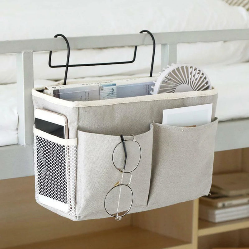 Bedside Storage Bag With Pockets Chair Door Back Hanging Organizer For Bathroom Dorm Bed Folding Pouch Box Storage Supply