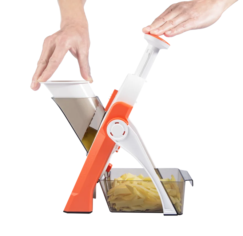 Cortador Fatiador Picador de Alimentos Legumes Frutas, Vegetais, Batatas, Aço Inox Plástico ABS Acessório de Cozinha, Organizador de Cozinha