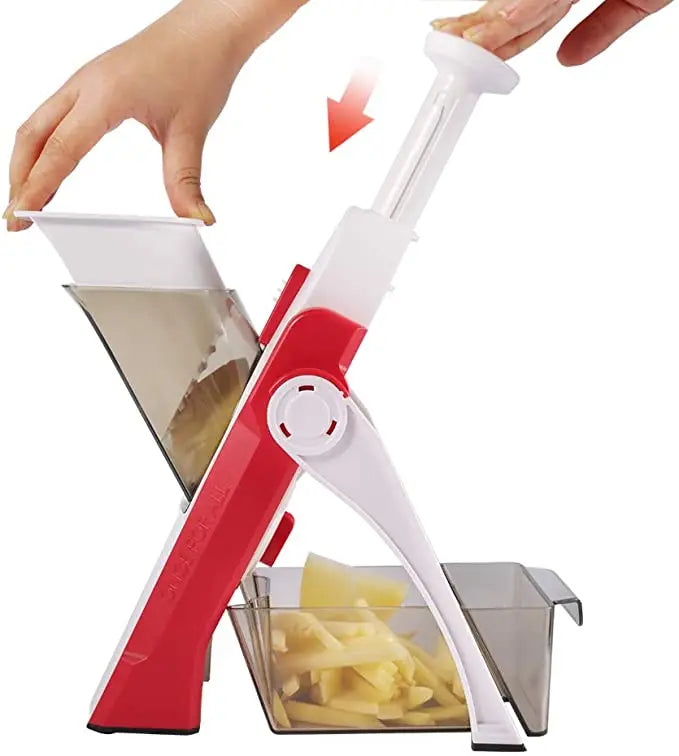 Cortador Fatiador Picador de Alimentos Legumes Frutas, Vegetais, Batatas, Aço Inox Plástico ABS Acessório de Cozinha, Organizador de Cozinha