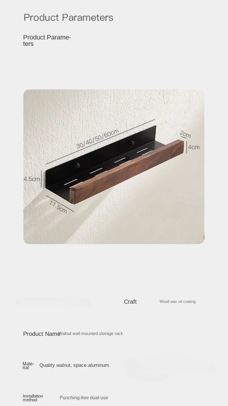 Bathroom Shelf，No punch storage rack，Solid Wood bathroom shelves ，Punch-Free Wooden Shelf Wall-Mounted Shower，Toilet Organizer