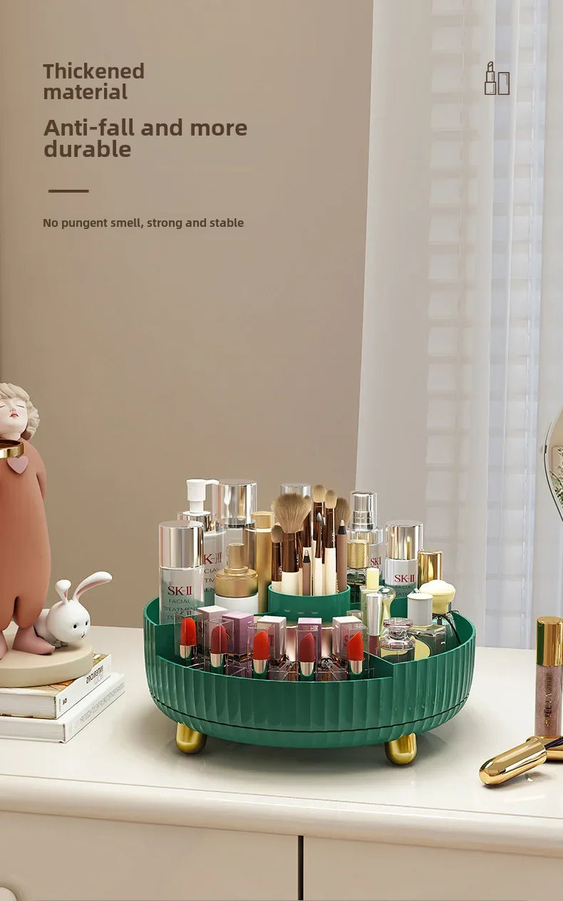 Rotating cosmetics storage box desktop large capacity 360 degree skin care product storage rack dressing table simple storage...