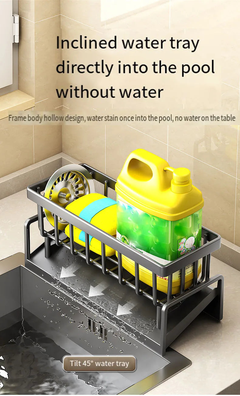 ABS plastic drain rack kitchen sink storage rack rag dish storage narrow edge sponge storage rack convenient household storage
