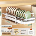 Kitchen Pull-out Dish Bowl Drainer Storage Rack Countertop Sink Cabinet Tableware Built-in Organizer Holder Cupboard Plates Rack