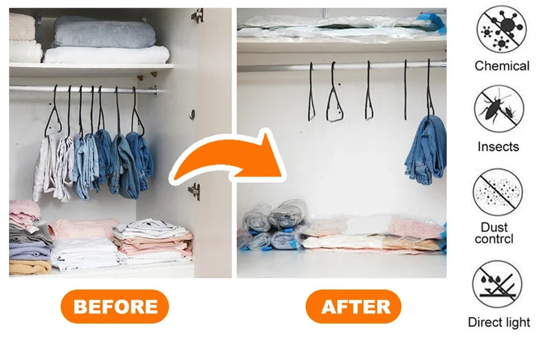 5pcs Travel Compression Bag Vacuum Bags for Storing Clothes Suitable for Luggage and Essential Cruise Clothing Vacum Storage Bag