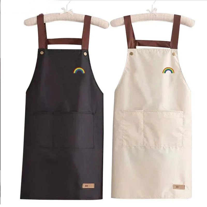 Avental Profissional de Bolso Grande Frontal, À prova d'água, Antiincrustante para Cozinha, Fácil de Lavar e Higienizar, Ideal p Restaurante, afeteria, comida, pastelaria ocidental, roupas de trabalho