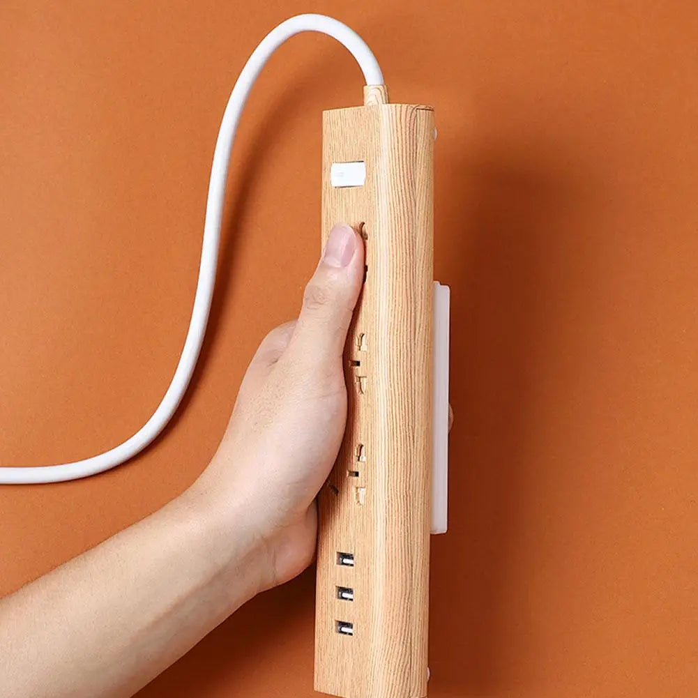Power Strip Holder Wall Extension Socket Adhesive Organizer Cable Fixator Protector Buckle Fixer Surge Self Mounted