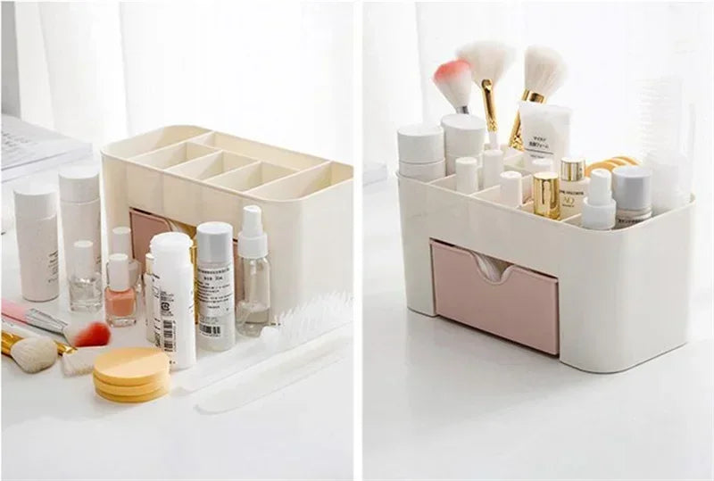 Desktop Double Layer Makeup Organizers Storage Box Cosmetic Drawers Jewelry Display Box Case Container Boxes Organizer New