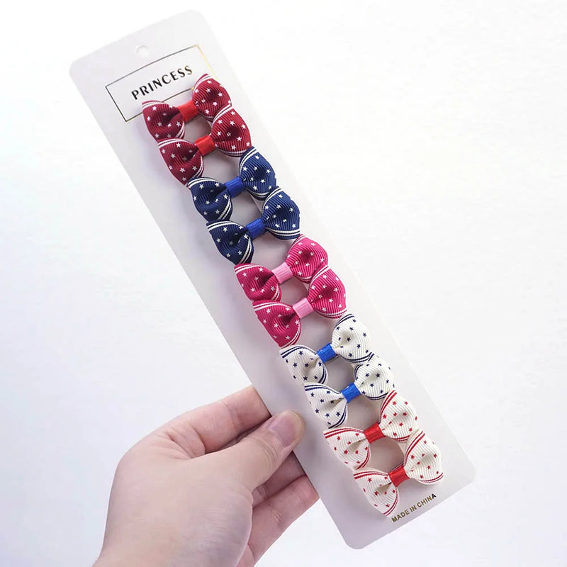 Laços Lacinhos de Cabelo para Pets 13 tipos de laços de cabelo para cães e gatos, acessórios para cuidados com animais de estimação, 5 pares (10 peças) por kit, laço de fita com clipe tipo jacaré