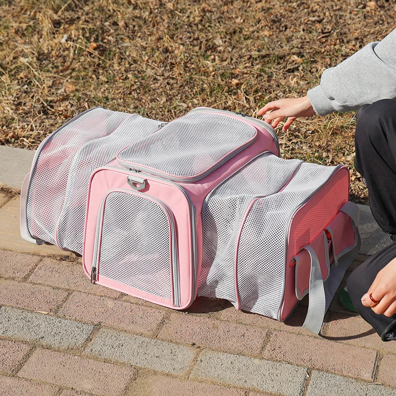 Portable Cat Backpack Carrier Foldable Expandable Pet Travel Bag Airline Approved Breathable Pet Carrier for Dog Pet Accessories