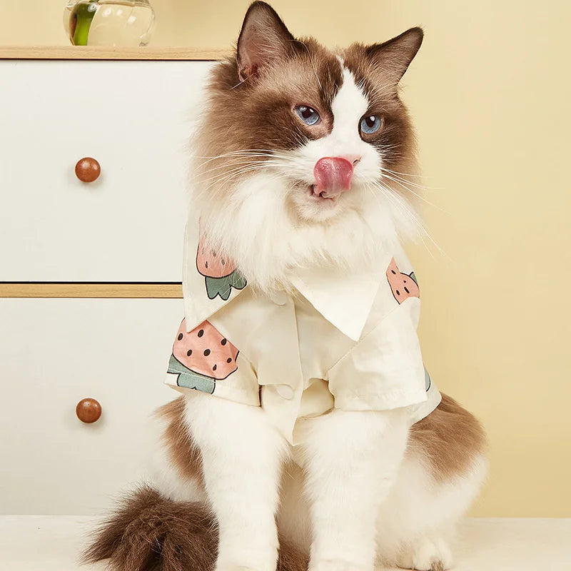 Fashion Sphynx Cat T Shirt Vest Summer Pet Clothes for Cats Gatos Garfield Shirts Katten Kleding Kedi mascotas Apparels Costume