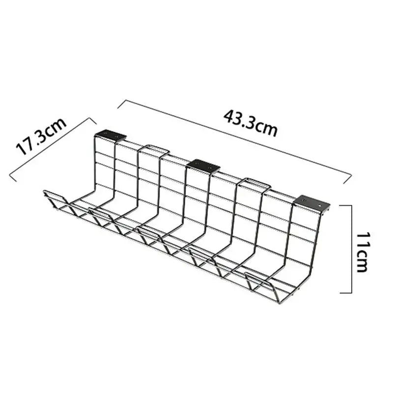 Wire Office Supplies Shelf Under Table Storage Rack Wire Desk Cable Under Management Tray Cord Organizer Rack Wire Cable Shelf