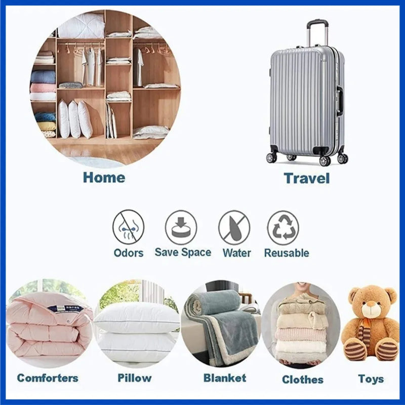 8/5/3PCS Vacuum Storage Bags Compression Pack Vacuum Bag for Down Storing Clothes Bedding Blanket Space Save Travel BagOrganizer