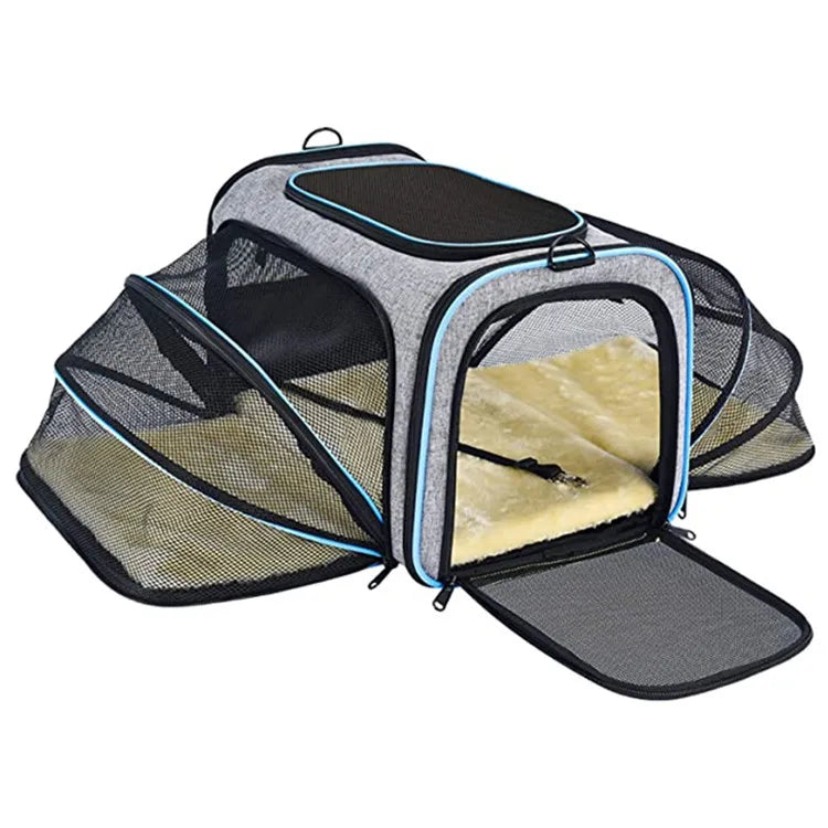 Airline Approved Pet Carrier with 4 Expandable Area Foldable Soft-Sided Dog Carrier Cat Cage Pet Travel Bag