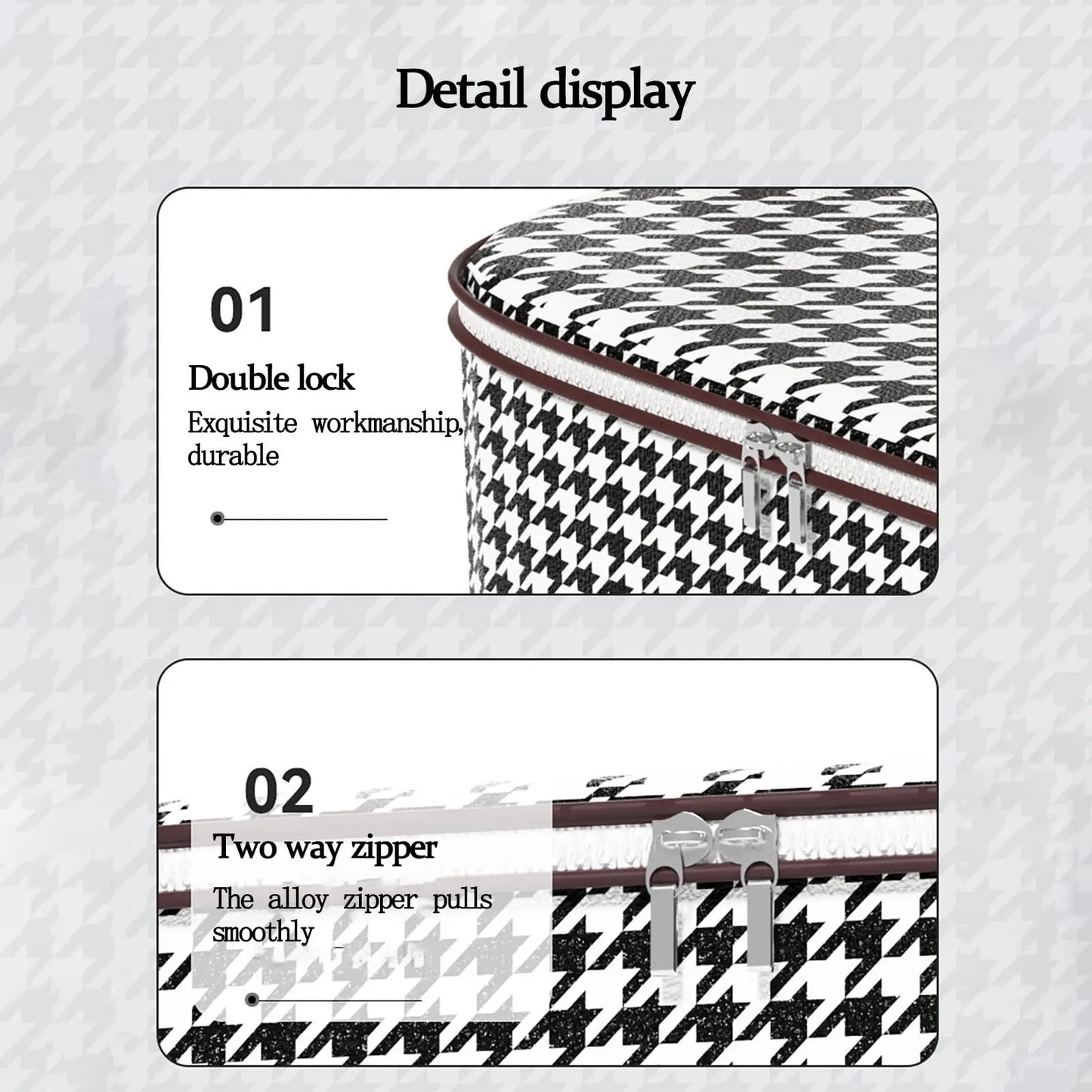 Extra-large Plaid Storage Box Plaid Storage Box Blanket Storage Bag Storage Container with Handle Closet Storage Box