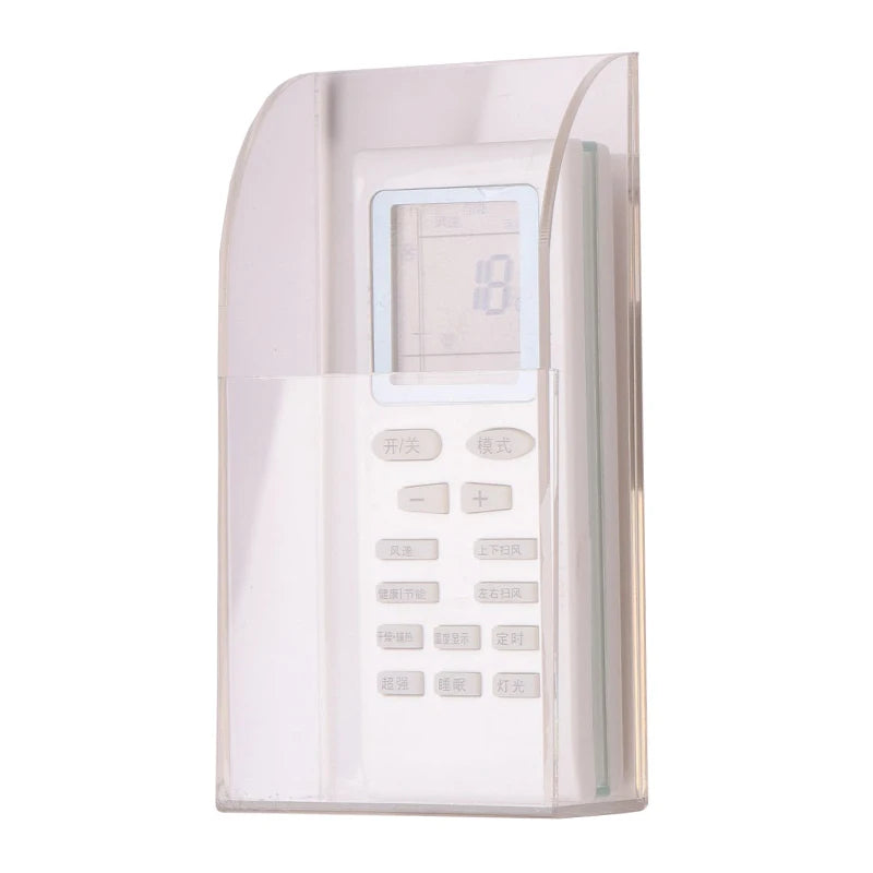 Acrylic TV Air Conditioner Remote Control Holder 1/4 Case Wall Mount Storage Box for Home