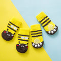 4pcs Cute Cat Socks, Anti-Slip Paw Protector, Comfortable Cotton Knit Indoor Shoes for Small Cats, Autumn Winter Pet Footwear