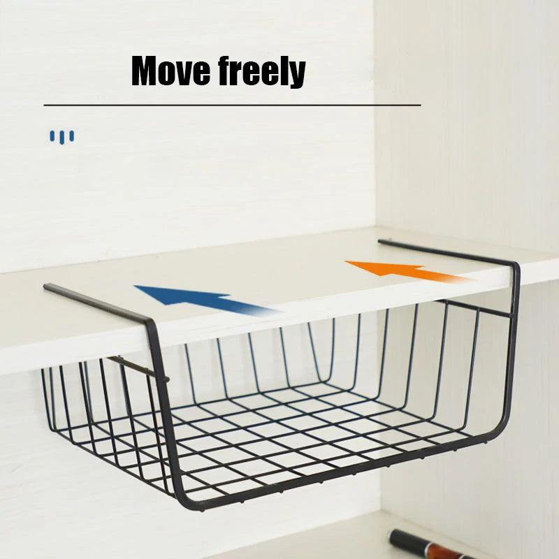 Multipurpose Closet Storage Basket Hanging Basket Organizer Metal Hanging Basket for Kitchen Cabinets and Desks
