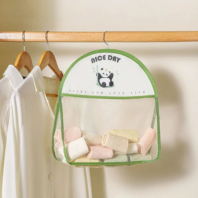 Large Capacity Hanging Storage Bag with Hook Reusable Underwear Storage Mesh Bag Wardrobe Sundries Organizer Oxford