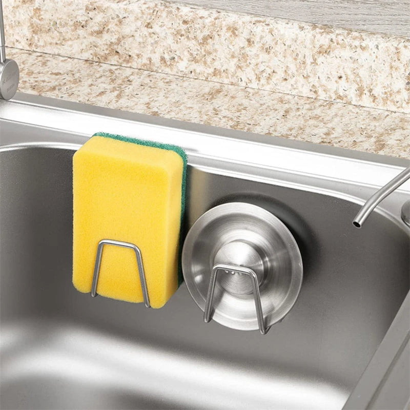 Wall Hooks Kitchen Organizer Sponges Cleaning Brush Self-Adhesive Drain Drying Rack Toilet Bathroom Accessories Storage Holder