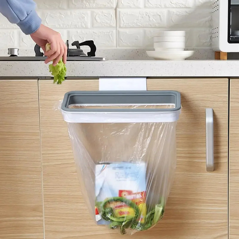 Suporte Organizador de Saco de Lixo para Armários de Cozinha ou Banheiro ou Lavabo Portátil Fixação na Porta do Armário Organizador de Cozinha