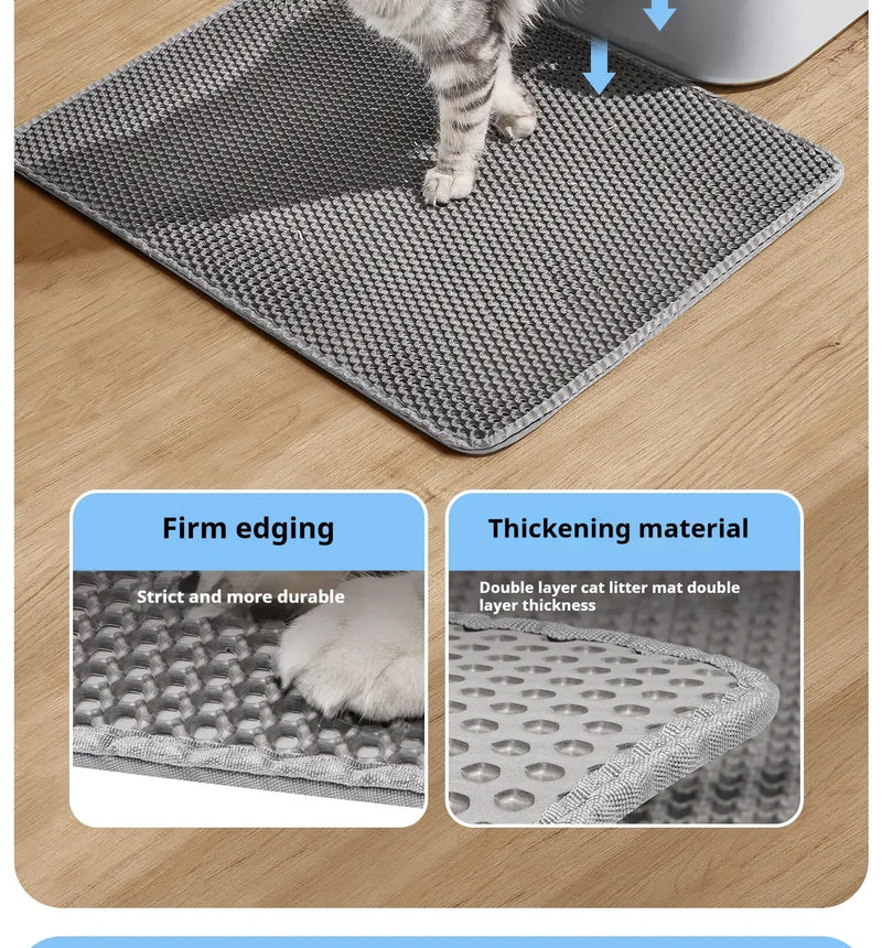 60CMX90CM Cat Litter Mat Waterproof Double Layer EVA Pet Litter Box Toilet Cat Mat Nonslip Sand Cat Washable Pet Clean Pad