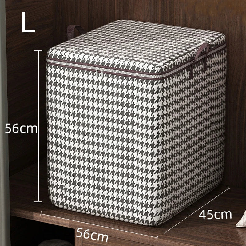 Extra-large Plaid Storage Box Plaid Storage Box Blanket Storage Bag Storage Container with Handle Closet Storage Box