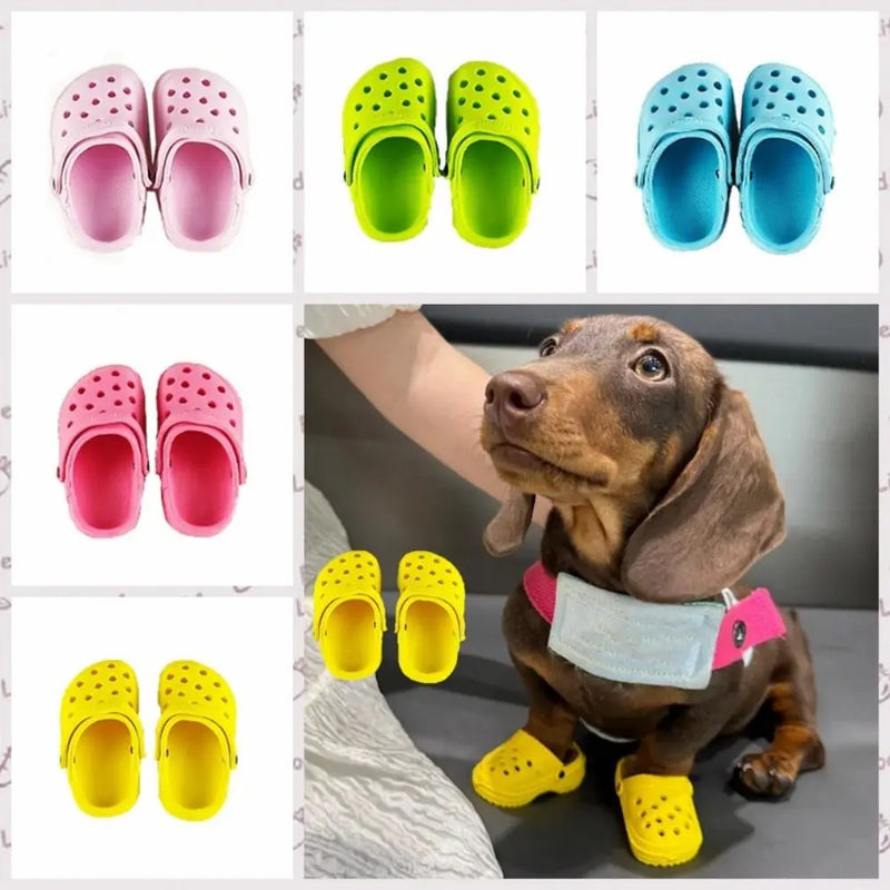 A Pair Cute Cat Shoes Pet Sandals Non-slip Summer Dog Comfortable Hole Shoes Breathable Pet Accessories