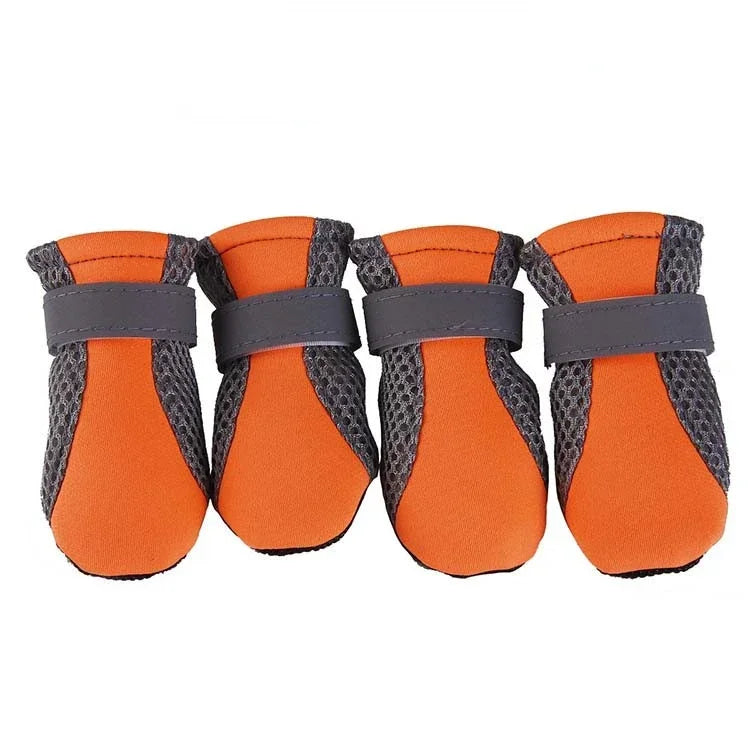 Breathable Pet Dog Shoes Waterproof Outdoor Walking Net Soft Summer Pet Shoes Night Safe Reflective Boots For Small Medium Dogs