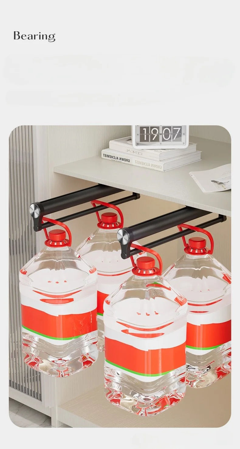 Armoire Dress Rack Trousers Hanger Wardrobe Slide Rail Clothing Holder Cupboard Clothes Storage Racks Push Pull Pants Shelves