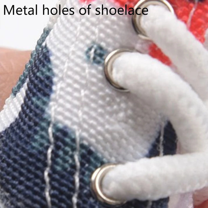 4Pcs Wear-resistant Dog Canvas Shoes Non-slip Breathable Pet Denim Boots Casual Fashion Puppy Sport Sneaker For Small Dogs Cats