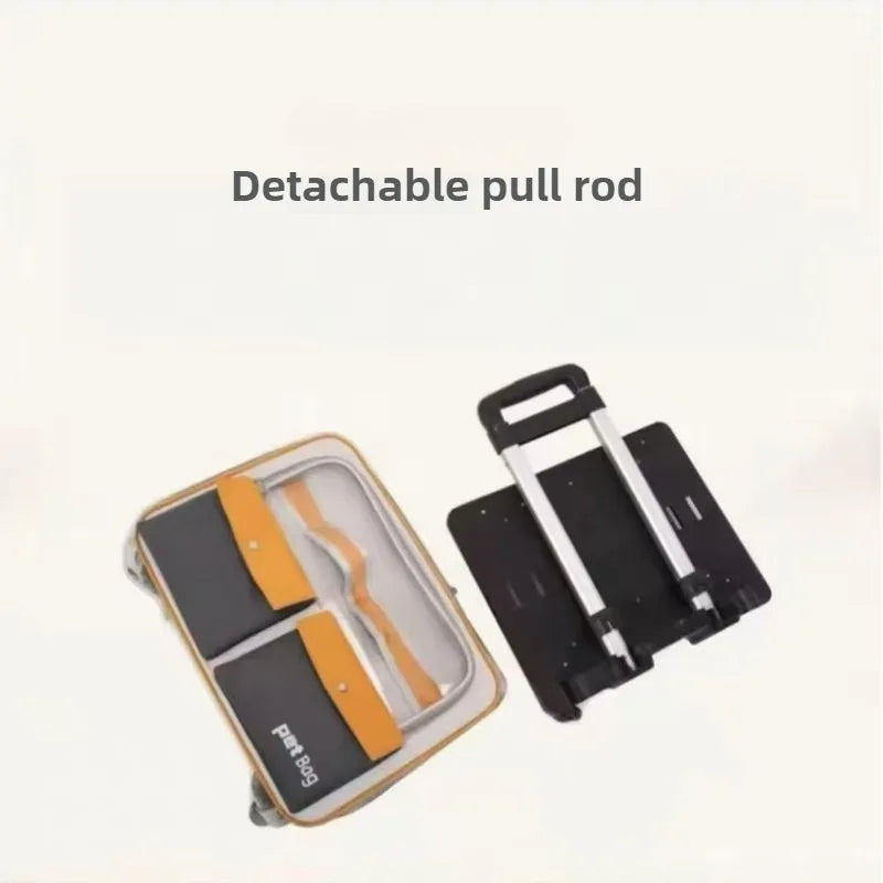 Portable Pet Carrier Backpack for Cats & Small Dogs, Travel-Friendly Cat Cage Bag with Adjustable Shoulder Strap & Pull Handle,