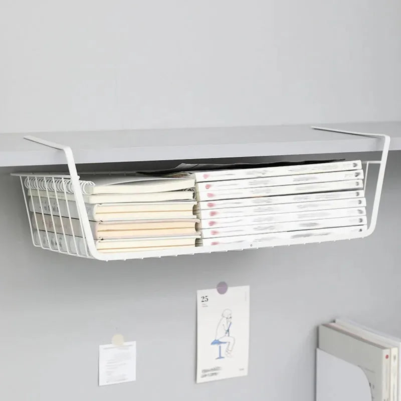 Multipurpose Closet Storage Basket Hanging Basket Organizer Metal Hanging Basket for Kitchen Cabinets and Desks
