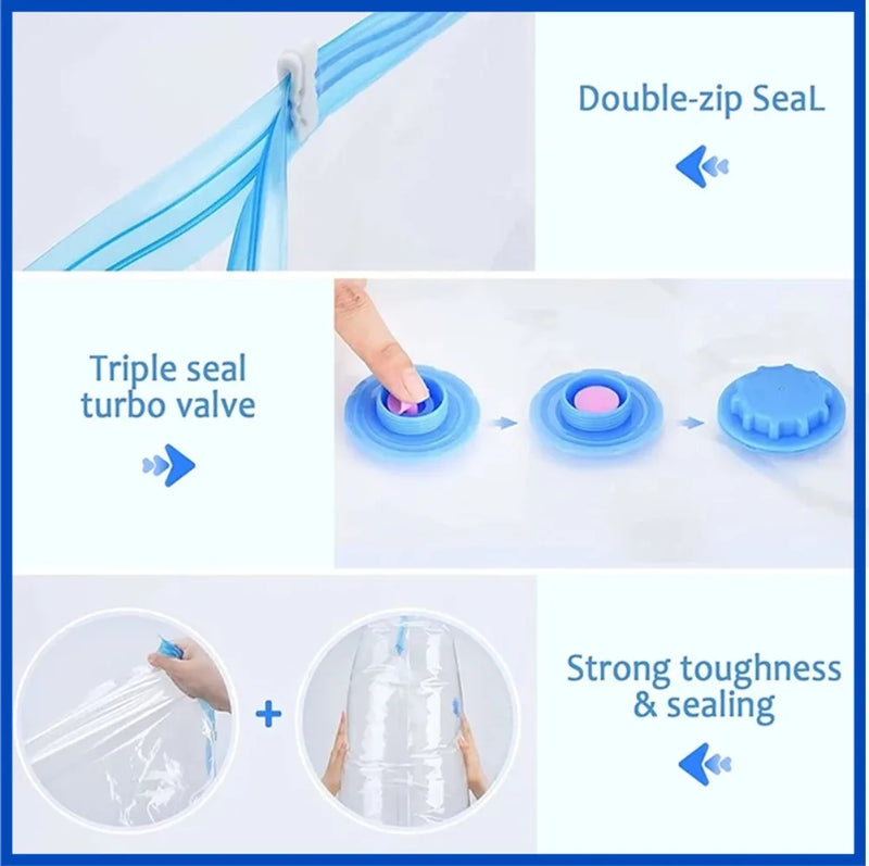 8/5/3PCS Vacuum Storage Bags Compression Pack Vacuum Bag for Down Storing Clothes Bedding Blanket Space Save Travel BagOrganizer