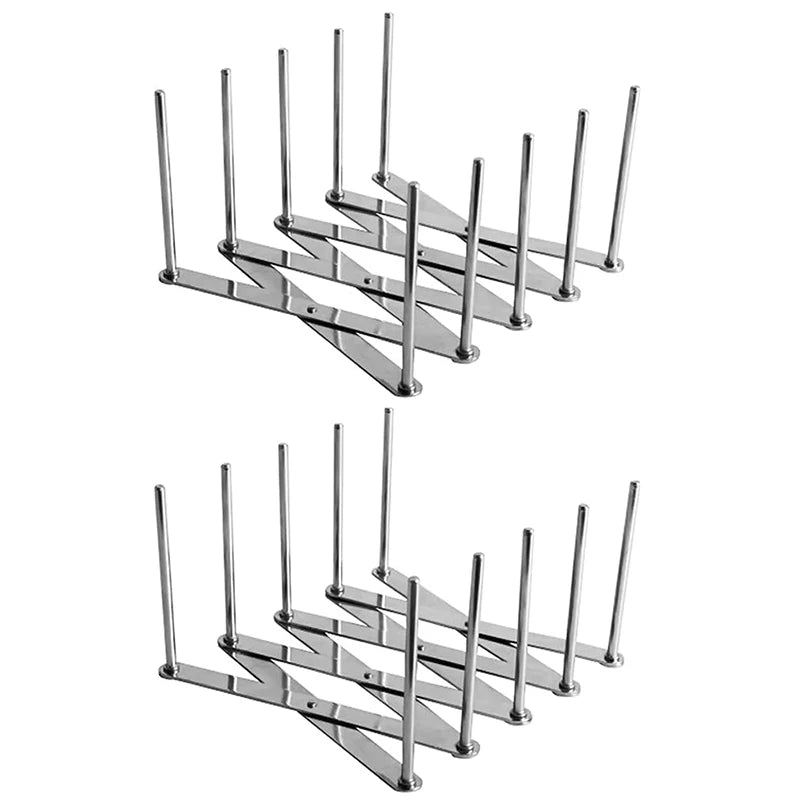 1/2 Pack Stand for lids Pot Lid Holders Multipurpose Rack Pans Holder for glasses Flexible plate holder Kitchen Organizer