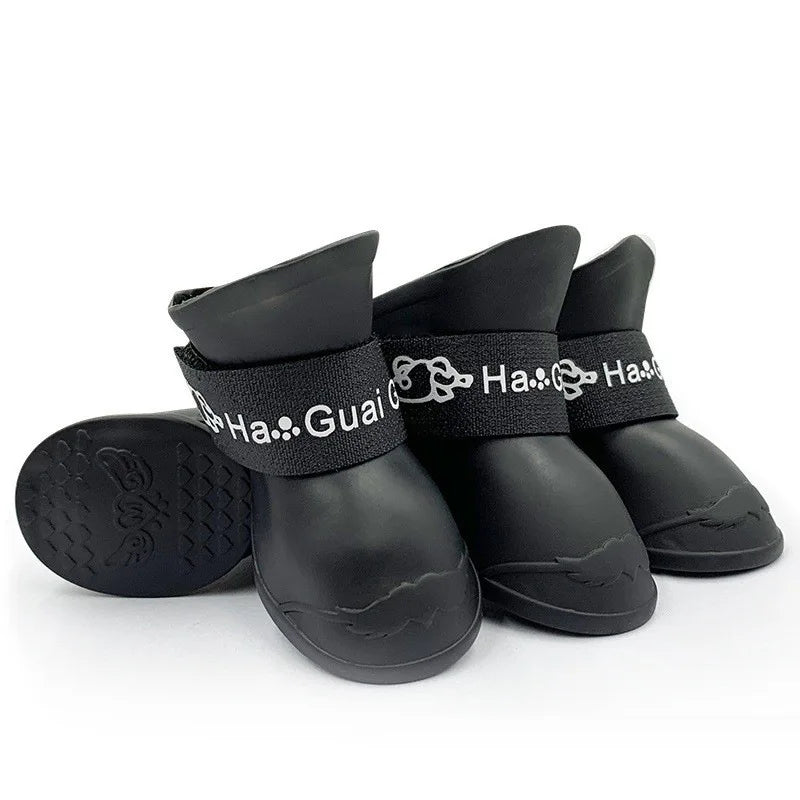 4Pc/Set Pet WaterProof Rainshoe Anti-slip Rubber Boots for Chihuahua Outdoor Footwear Socks Dog Ankle Boots Pet Accessories