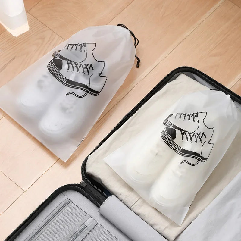 10/1Pcs Transparent Shoes Storage Bag Portable Travel Packing Drawstring Pouch Waterproof Dust-proof Bags Home Shoes Organizer