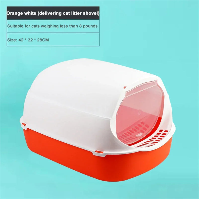 Closed Sandbox Cats Sanitary Tray Splash Proof Clean Basin Anti Flip Over Odor Proof Pet Accessories Pet Litter Box Plastic