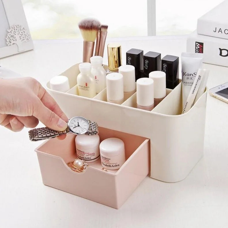 Desktop Double Layer Makeup Organizers Storage Box Cosmetic Drawers Jewelry Display Box Case Container Boxes Organizer New