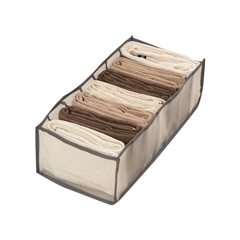 7 Grids Jeans Storage Box Closet Wardrobe Clothes Compartment Boxes Drawer Jeans Socks Separation Organizer Pants Storage