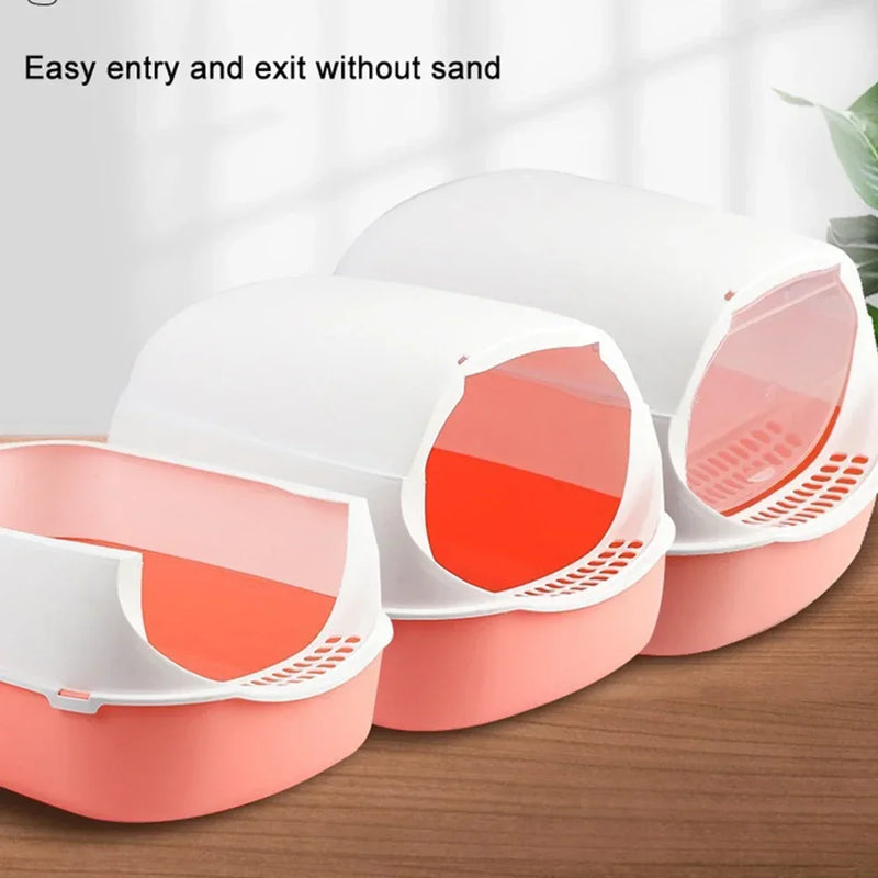 Closed Sandbox Cats Sanitary Tray Splash Proof Clean Basin Anti Flip Over Odor Proof Pet Accessories Pet Litter Box Plastic