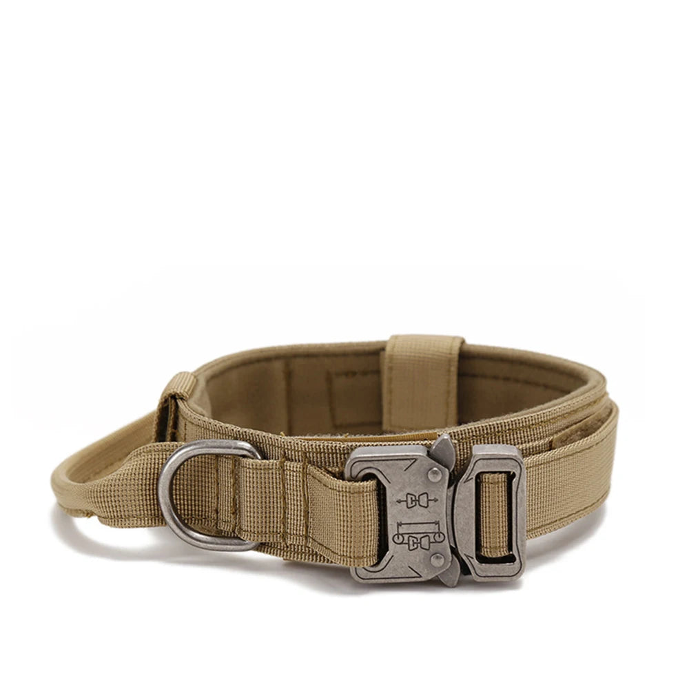 Coleiras e Guias para Cães Pets, Material de Nylon, Coleira Refletiva Durável, Coleira Tática para Treinamento de Pets