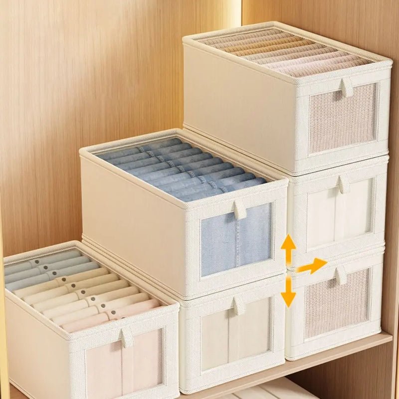 New Thicken Clothes Organizer Dustproof Visual Drawers Organizer Foldable with Lid Home Supplies