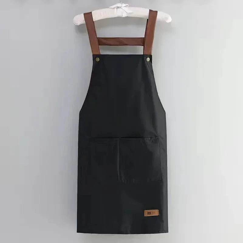Avental Profissional de Bolso Grande Frontal, À prova d'água, Antiincrustante para Cozinha, Fácil de Lavar e Higienizar, Ideal p Restaurante, afeteria, comida, pastelaria ocidental, roupas de trabalho