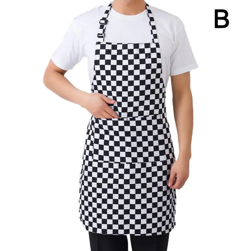 Kitchen Cooking Apron Chef Halterneck Apron With 2 Pockets Catering Sleeveless Aprons Men Woman BBQ Waiter Printing Apron