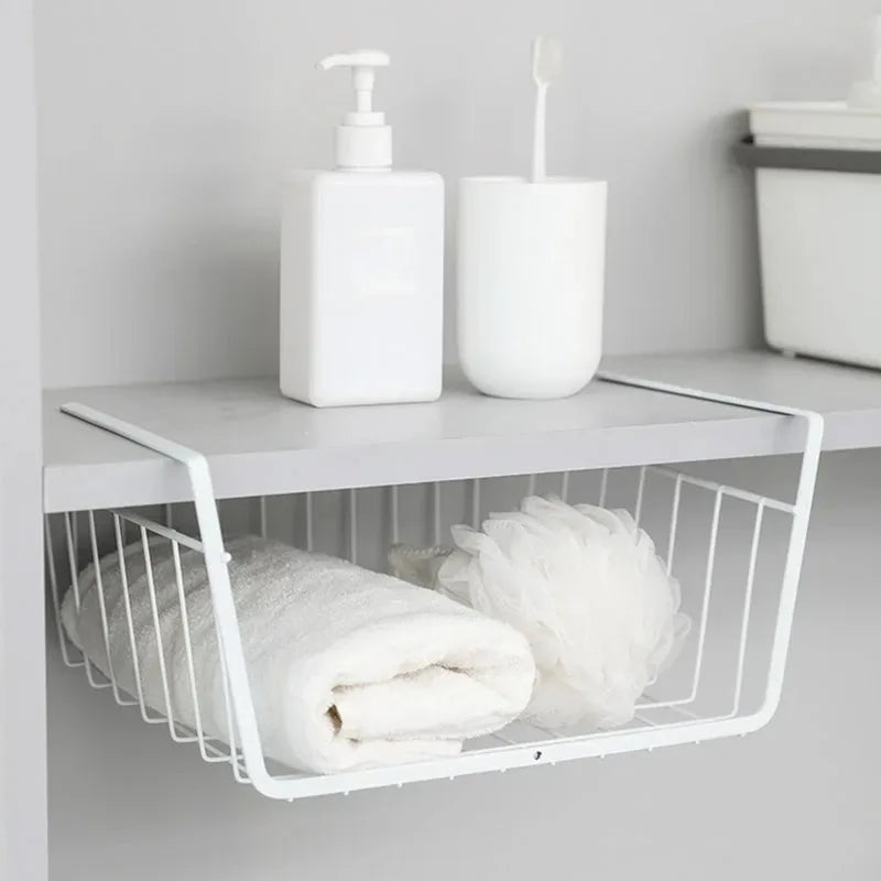 Multipurpose Closet Storage Basket Hanging Basket Organizer Metal Hanging Basket for Kitchen Cabinets and Desks