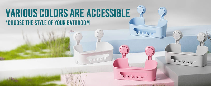 TAILI Shower Caddy Suction Cup Shower Shelf Suction Shower Basket Removable Powerful Shower Organizer Suction Bathroom Caddy