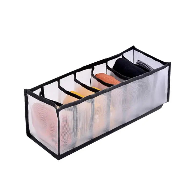 7 Grids Jeans Storage Box Closet Wardrobe Clothes Compartment Boxes Drawer Jeans Socks Separation Organizer Pants Storage
