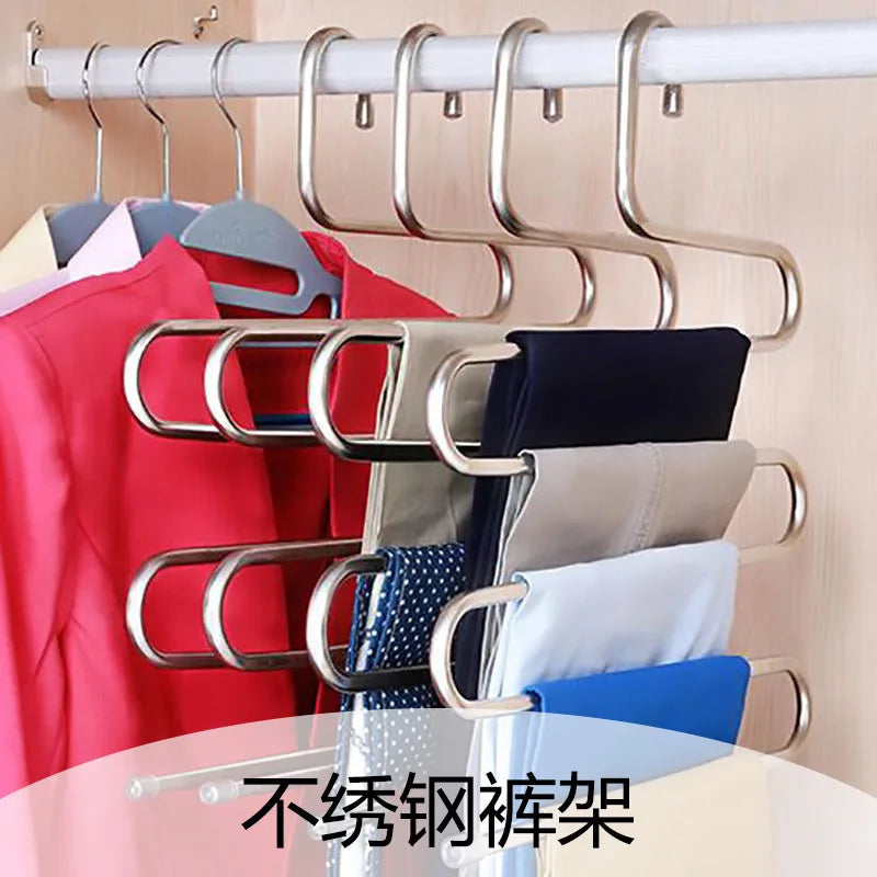 5 Tier Novelty Adjustable Trouser Pants Tie Shawl Rack Belt Scarf Neckties Hanger Holder Multifunctional Closet Organizer